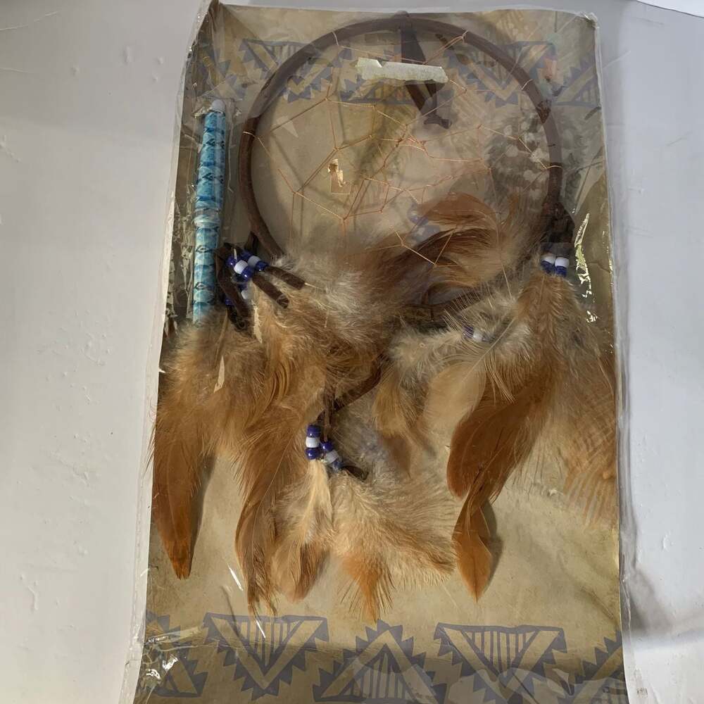 St. Joseph's Indian School Lakota Sioux Dream Catcher with Feathers and Beads